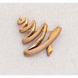 Vintage Sterling Serpent Gold Tone Spiral Tree Brooch by Sterling B.A.B. - A9